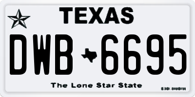 TX license plate DWB6695