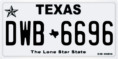 TX license plate DWB6696