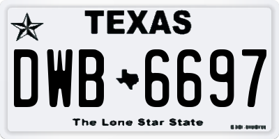TX license plate DWB6697