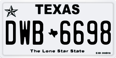 TX license plate DWB6698