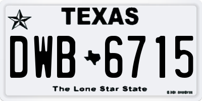 TX license plate DWB6715