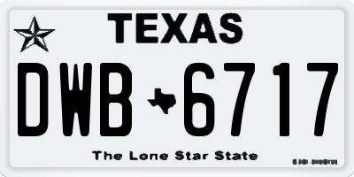TX license plate DWB6717