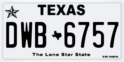 TX license plate DWB6757