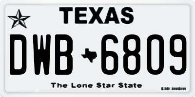 TX license plate DWB6809