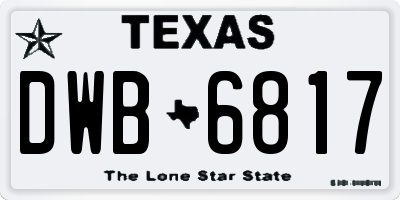 TX license plate DWB6817