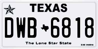 TX license plate DWB6818