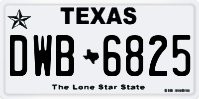 TX license plate DWB6825
