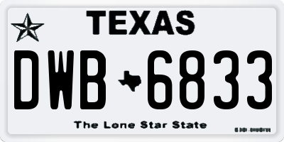 TX license plate DWB6833
