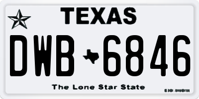 TX license plate DWB6846