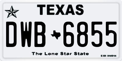 TX license plate DWB6855