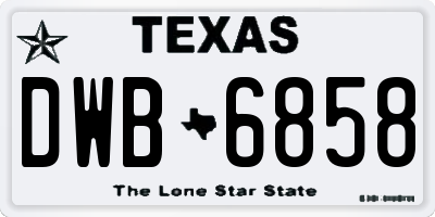 TX license plate DWB6858