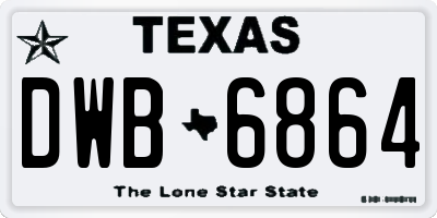 TX license plate DWB6864