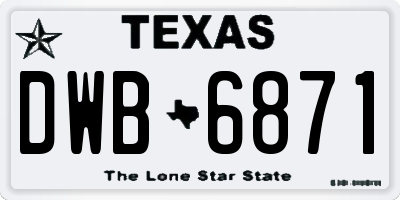 TX license plate DWB6871
