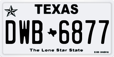 TX license plate DWB6877