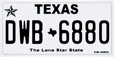 TX license plate DWB6880