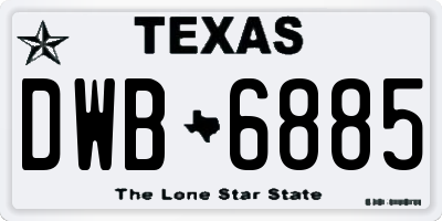 TX license plate DWB6885