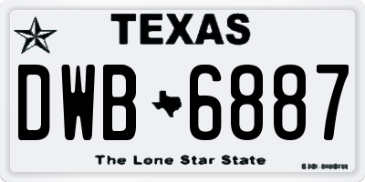 TX license plate DWB6887
