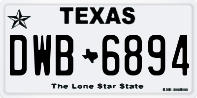 TX license plate DWB6894