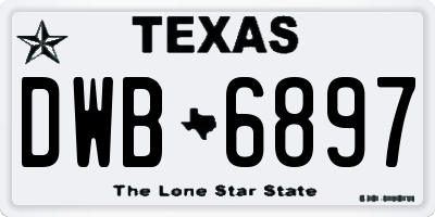 TX license plate DWB6897
