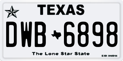 TX license plate DWB6898