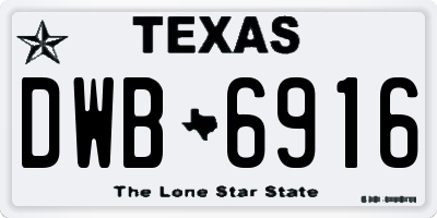 TX license plate DWB6916