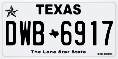 TX license plate DWB6917
