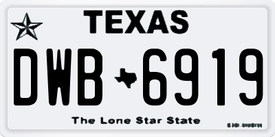 TX license plate DWB6919