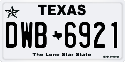 TX license plate DWB6921
