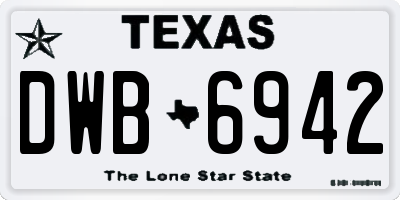 TX license plate DWB6942