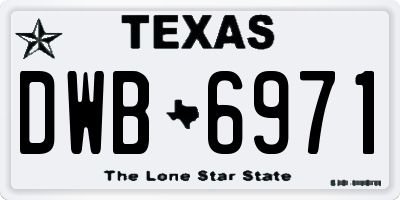TX license plate DWB6971