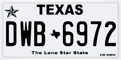 TX license plate DWB6972