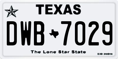 TX license plate DWB7029