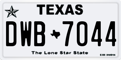 TX license plate DWB7044