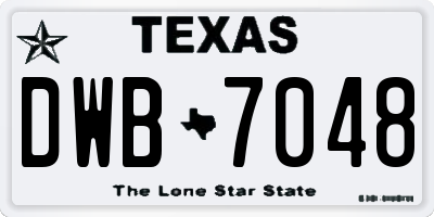 TX license plate DWB7048