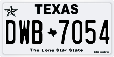 TX license plate DWB7054