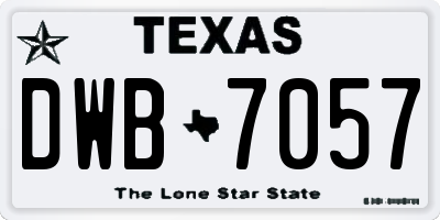 TX license plate DWB7057