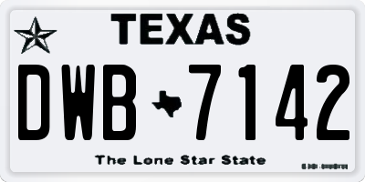 TX license plate DWB7142