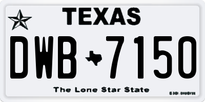 TX license plate DWB7150