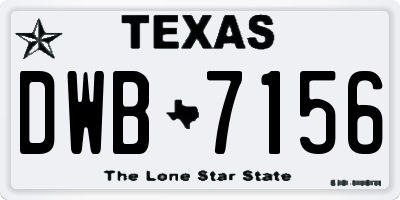 TX license plate DWB7156