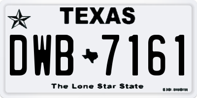 TX license plate DWB7161