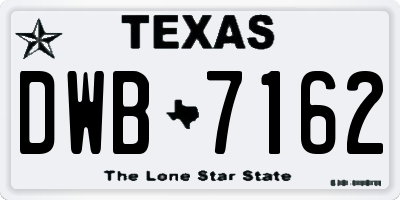TX license plate DWB7162