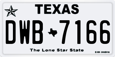 TX license plate DWB7166