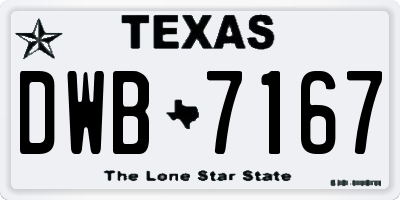 TX license plate DWB7167