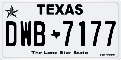 TX license plate DWB7177