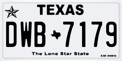 TX license plate DWB7179