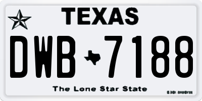 TX license plate DWB7188