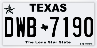 TX license plate DWB7190