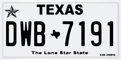 TX license plate DWB7191