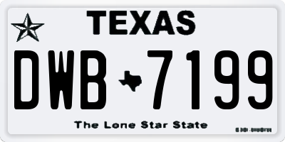 TX license plate DWB7199