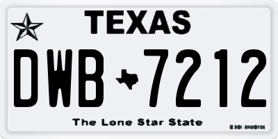 TX license plate DWB7212